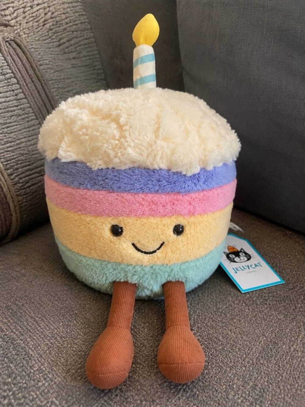 Jellycat Amuseables Rainbow Birthday Cake Plush Stuffed Toy Food Gift NEW NWT - Picture 4 of 6